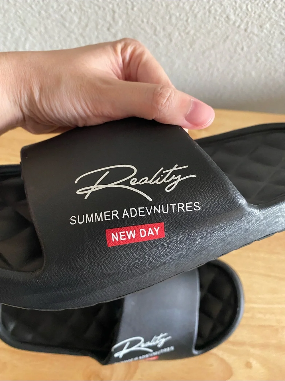 “Summer Adventures New Day Reality” Unisex Sandals (NWOT)